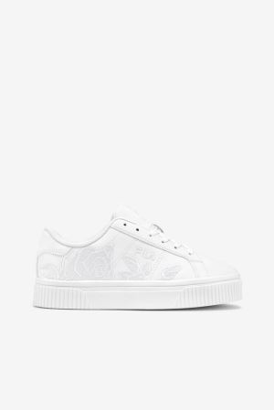 FILA Panache Embroidery Sneakers White,Womens Shoes | CA.UXFAKC231